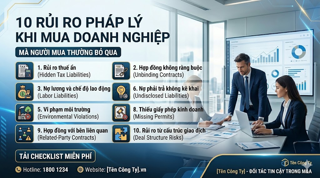 10 rủi ro pháp lý khi mua doanh nghiệp mà người mua thường bỏ qua