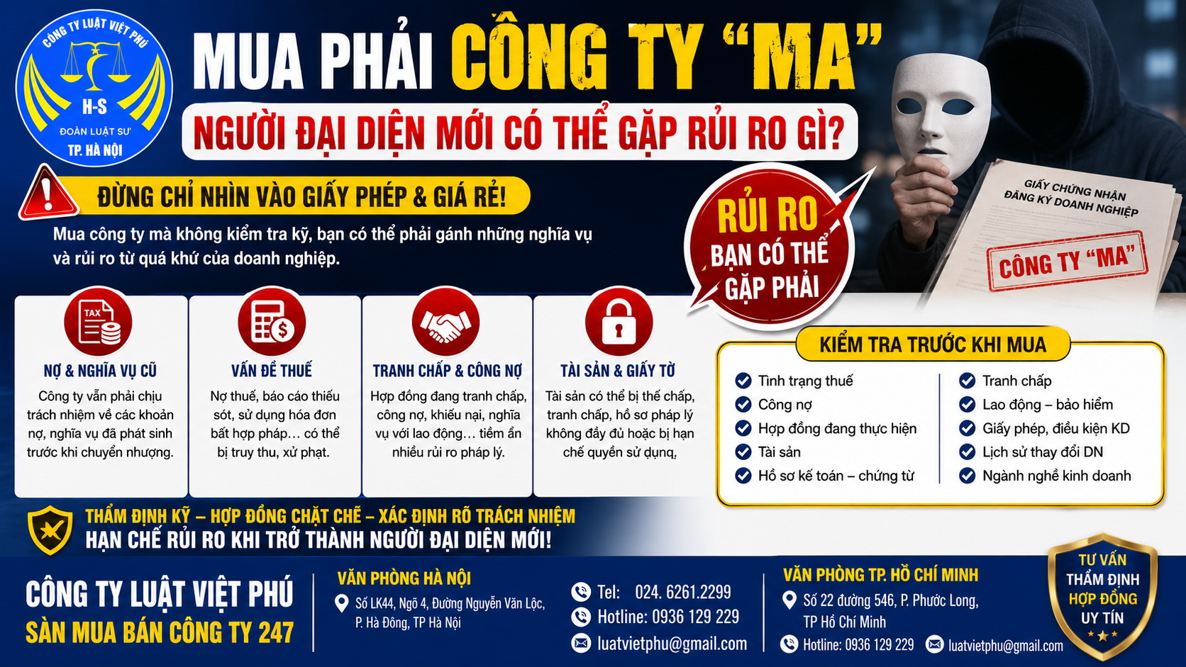 Mua phải công ty “ma”: Người đại diện mới có thể gặp rủi ro gì?