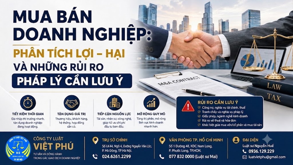 Mua bán doanh nghiệp rủi ro pháp lý cần lưu ý