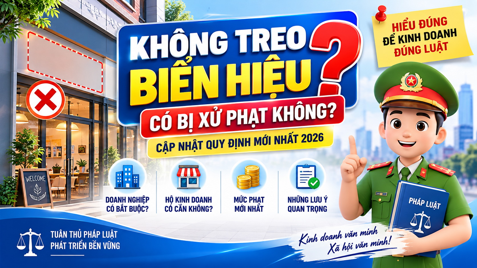 Không treo biển hiệu có bị xử phạt không?