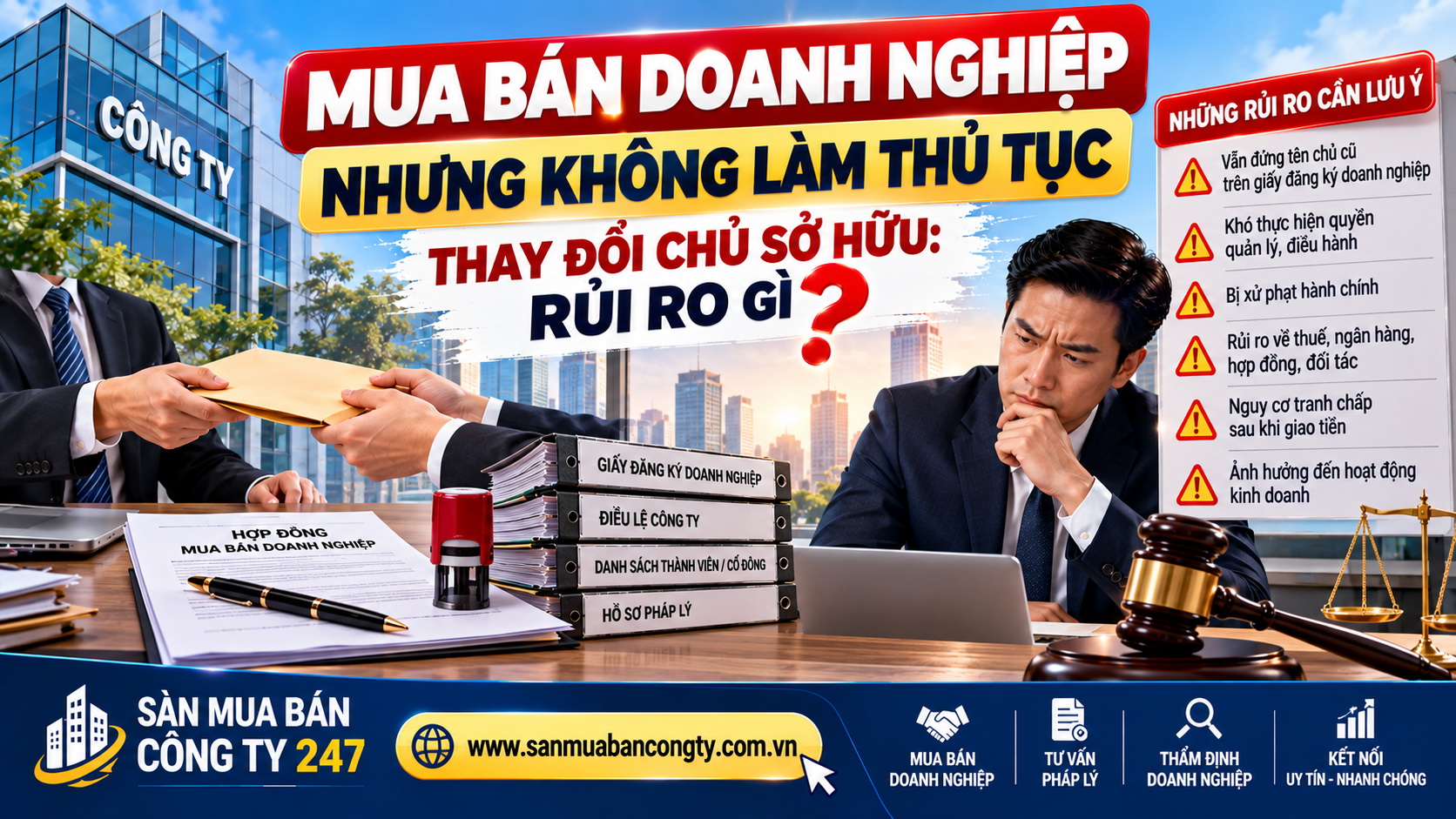 Mua bán doanh nghiệp nhưng không làm thủ tục thay đổi chủ sở hữu: Rủi ro gì?