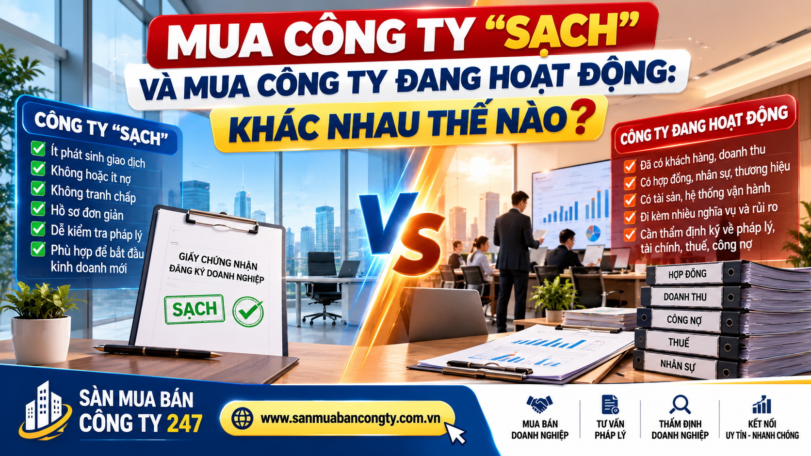 Mua công ty “sạch” và mua công ty đang hoạt động: Khác nhau thế nào?
