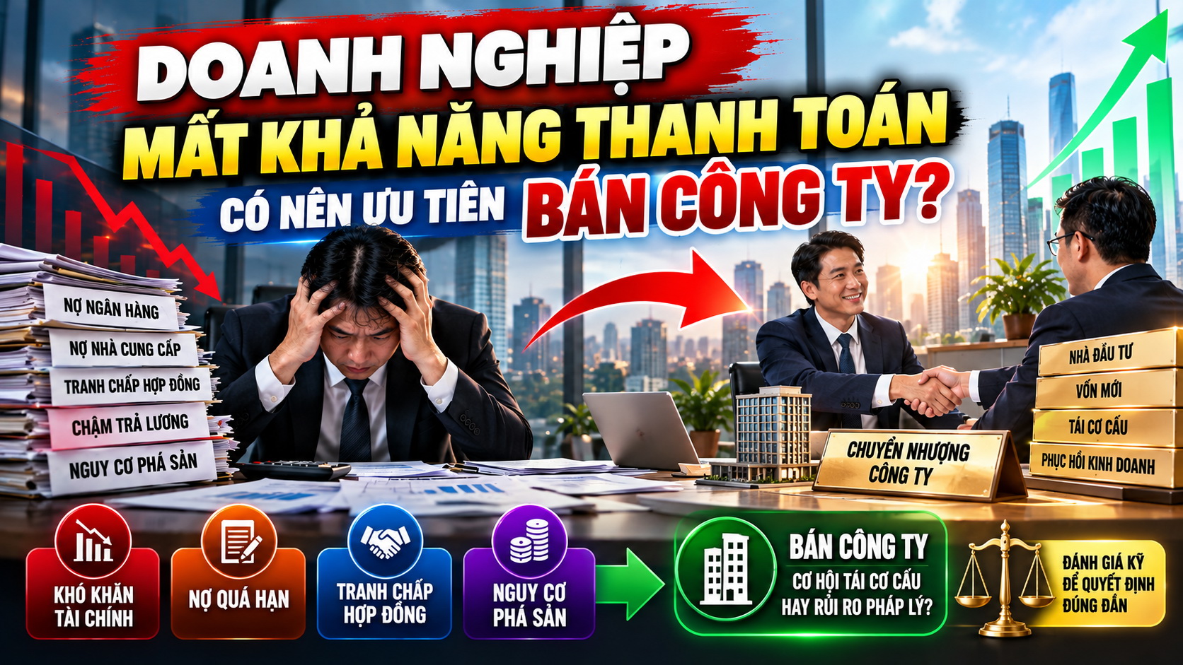 Doanh nghiệp mất khả năng thanh toán có nên ưu tiên bán công ty?