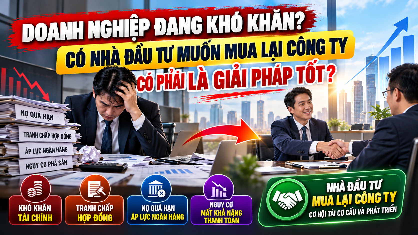 Vì sao nhà đầu tư muốn mua lại một doanh nghiệp đang gặp khó khăn?